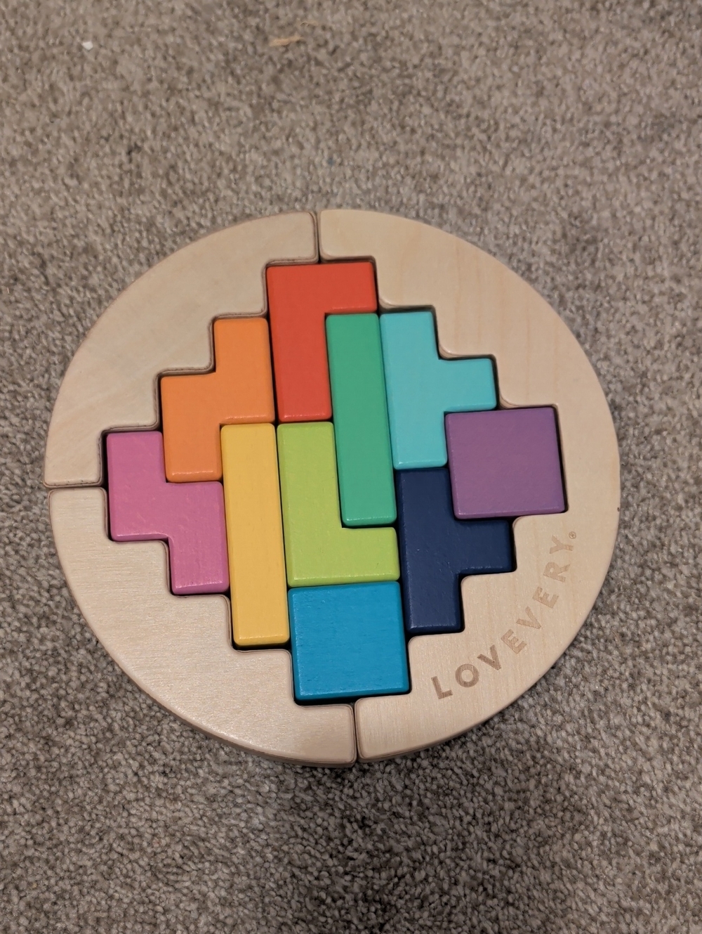 Lovevery Rainbow Wooden Puzzle - Multicolor Kids Toy